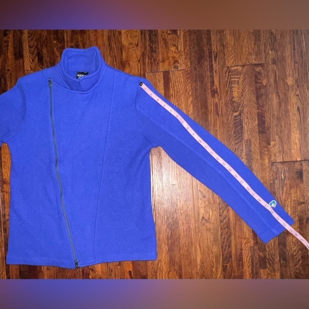 KUHL Asymmetrical Wool Knit Jacket in Royal Blue Size Medium - Picture 2 of 8